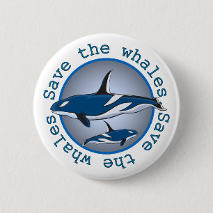 Save the Whales 2 Inch Round Button