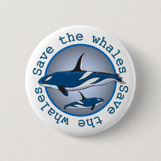 Save the Whales 2 Inch Round Button