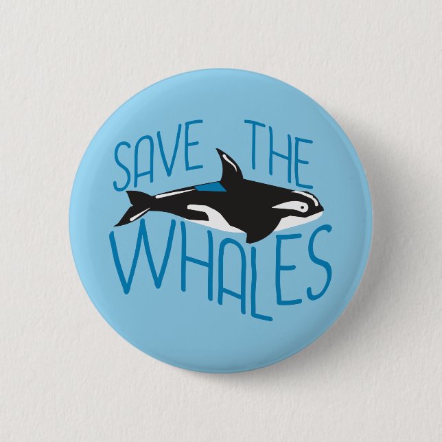 Save the Whales 2 Inch Round Button (Front)