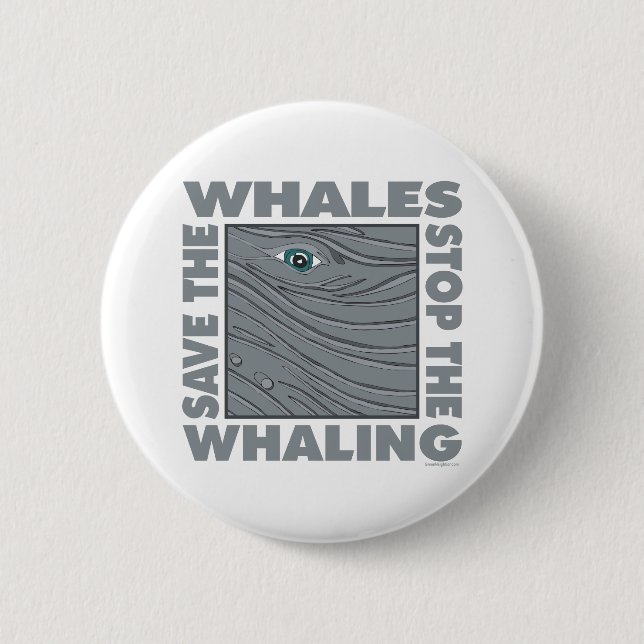 Save the Whales 2 Inch Round Button (Front)
