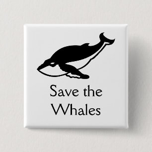 Save the Whales 2 Inch Square Button