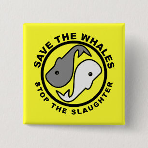 Save the Whales - Animal Rights 2 Inch Square Button