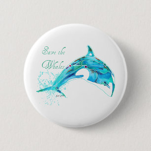Save the Whales Blue 2 Inch Round Button