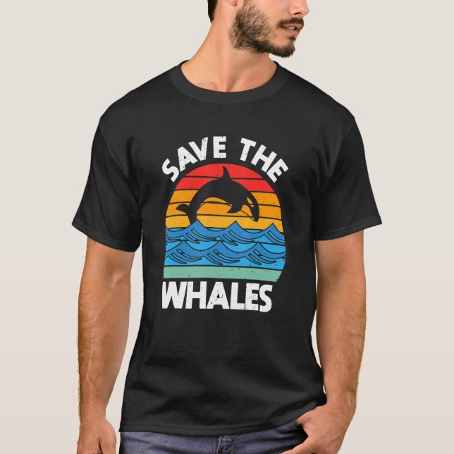 Save The Whales Clean The Ocean T-Shirt (Front)