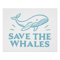 Save the whales cute retro aesthetic