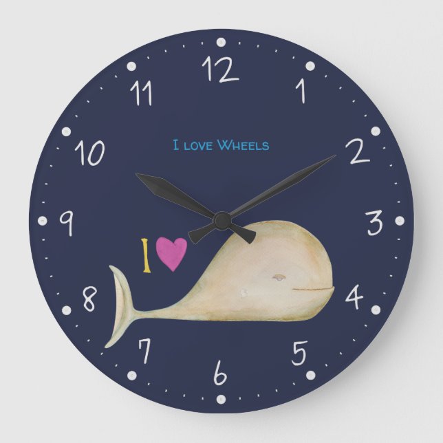 Save the Whales Large Clock (Front)