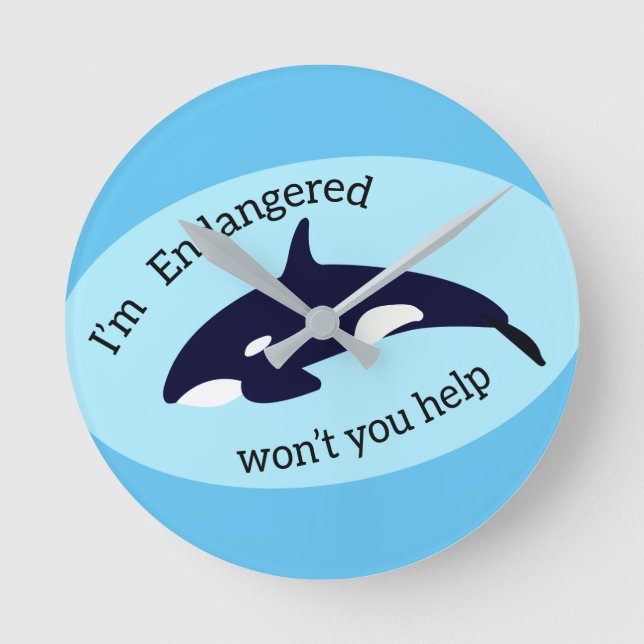 Save the Whales Round Clock (Front)