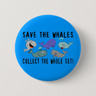 Save The Whales Set 2 Inch Round Button