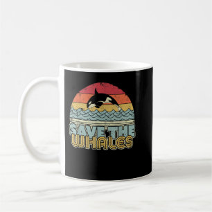 Save The Whales Shirt Retro Style Orca, Killer Wha Coffee Mug