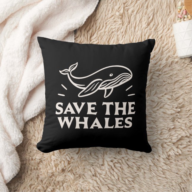 Save the whales throw pillow (Blanket)