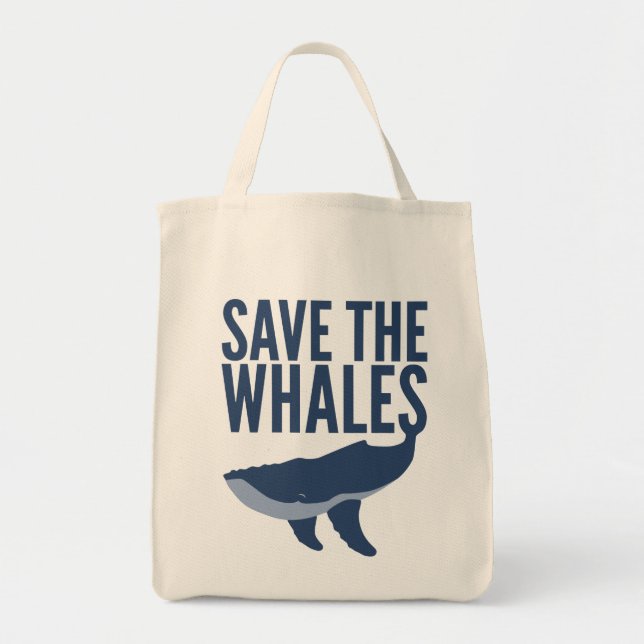 Save the Whales Tote Bag (Front)