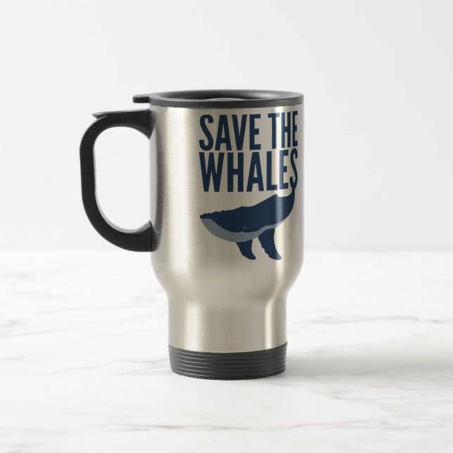 Save the Whales Travel Mug (Left)