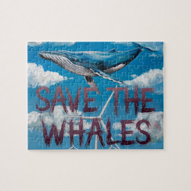 Save The Whales Windmill Energy Jigsaw Puzzle (Horizontal)