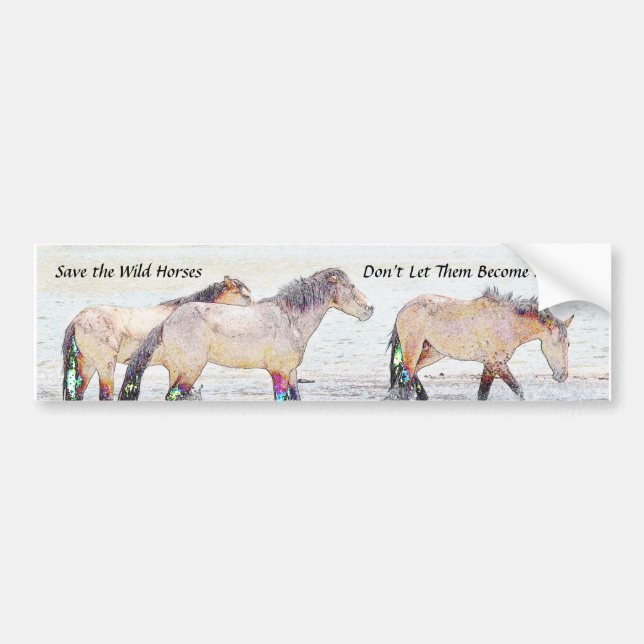 Save the Wild Horses Bumper Sticker (Front)