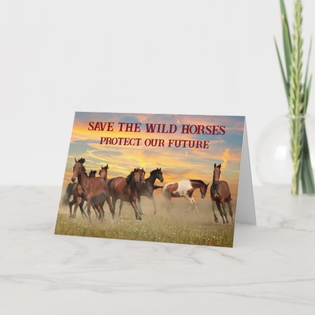 Save The Wild Horses Card (Front)