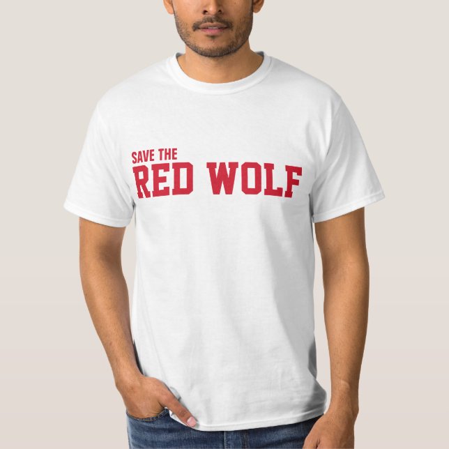 Save the wild Red Wolf from extinction T-Shirt (Front)