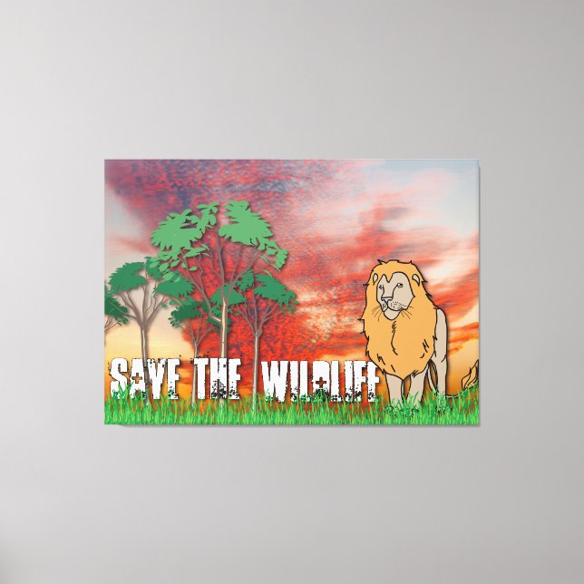 Save the wildlife canvas print (Front)