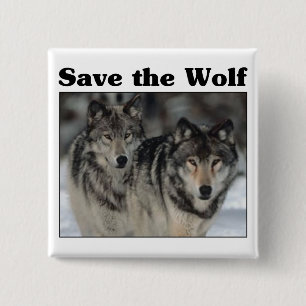 Save the Wolf 2 Inch Square Button