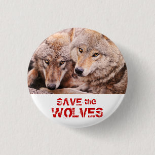 Save the Wolves 1 Inch Round Button