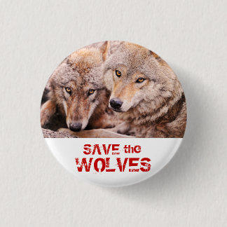 Save the Wolves 1 Inch Round Button