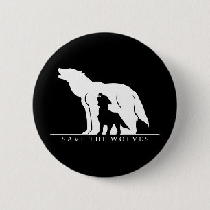 Save the Wolves 2 Inch Round Button