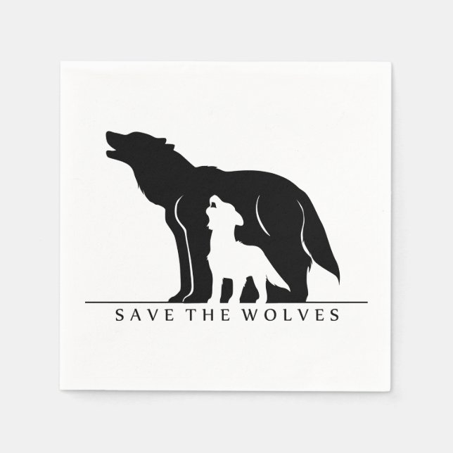 Save the Wolves Napkin (Front)