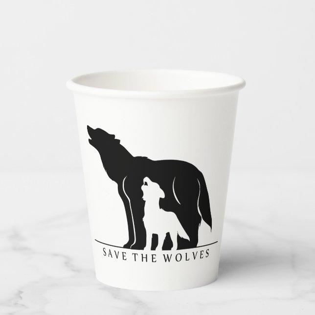 Save the Wolves Paper Cup (Front)
