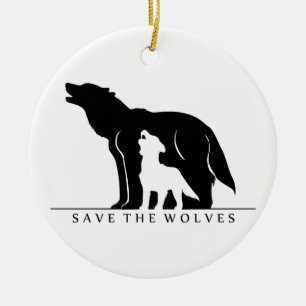 Save the Wolves (white ver.) Ceramic Ornament