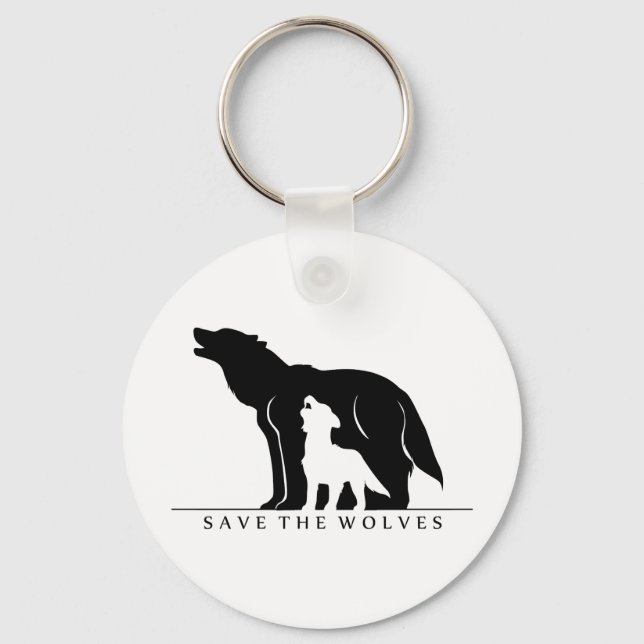 Save the Wolves (white ver.) Keychain (Front)