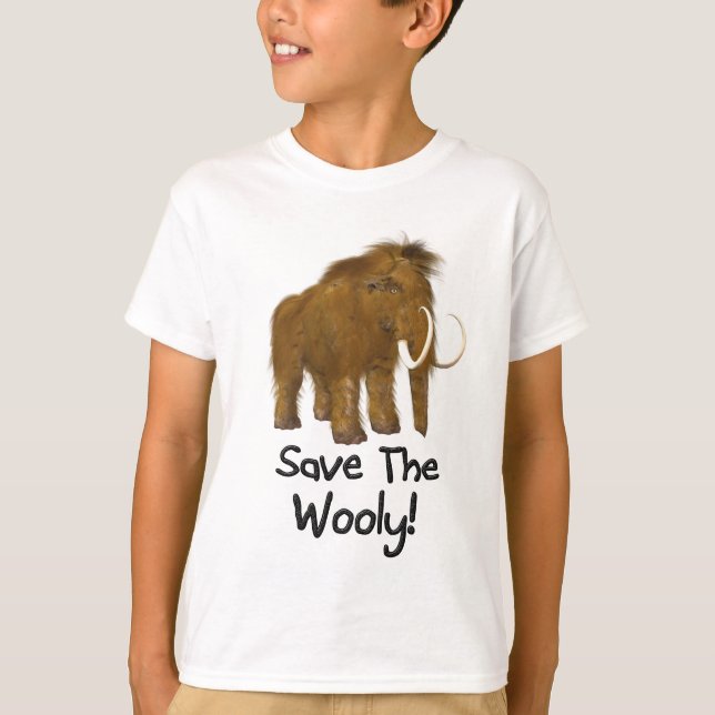 "Save The Wooly" Wooly Mammoth T-Shirt (Front)