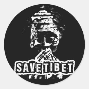 SAVE TIBET~! FREE TIBET! CLASSIC ROUND STICKER