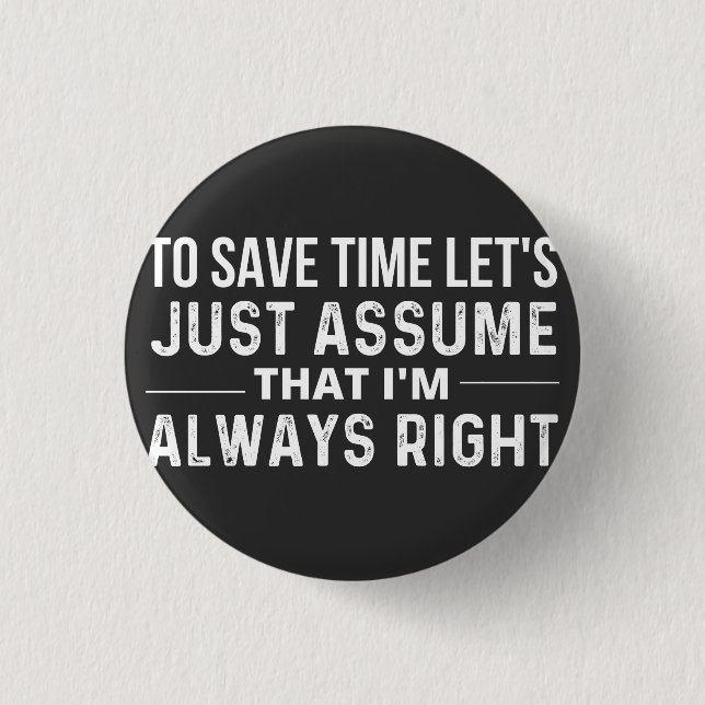 save time 1 inch round button (Front)