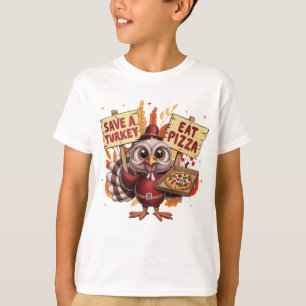 Save Turkey Eat Pizza Funny Thanksgiving Gift T-Shirt