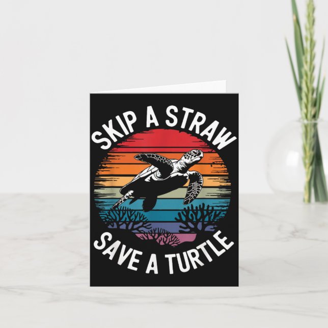 Save Turtles Sea Ocean Turtle Shirt  Card (Front)