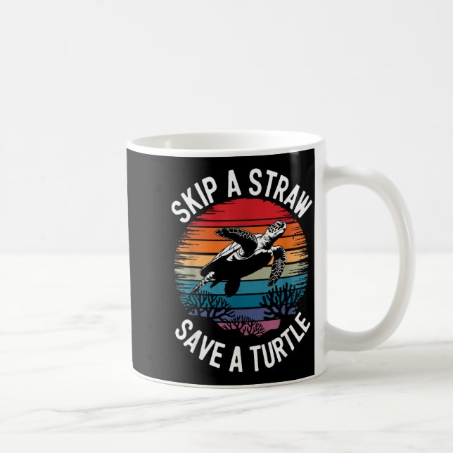 Save Turtles Sea Ocean Turtle Shirt  Coffee Mug (Right)