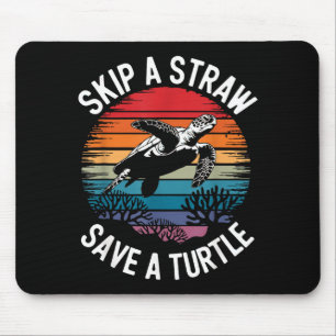 Save Turtles Sea Ocean Turtle Shirt Mouse Pad