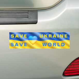 Save Ukraine Support Bumper Sticker Save World