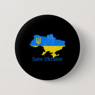 Save Ukraine Support Dove Peace Ukrainian Map Coat 2 Inch Round Button