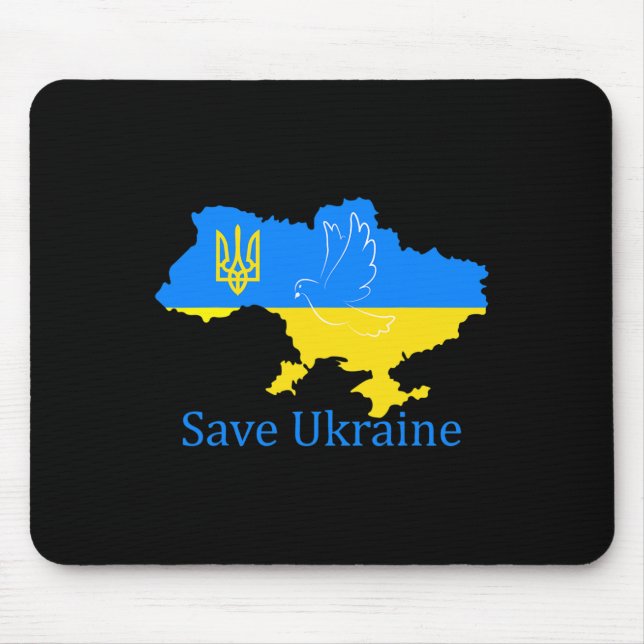 Save Ukraine Support Dove Peace Ukrainian Map Coat Mouse Pad (Front)