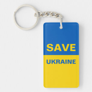 Save Ukraine Ukrainian Flag Keychain