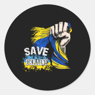 Save Ukraine We Stand With Ukraine Support Ukraine Classic Round Sticker