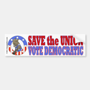 Save Union Vote DEM Bumper Stkr Sticker
