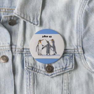 save us penguin 3 inch round button
