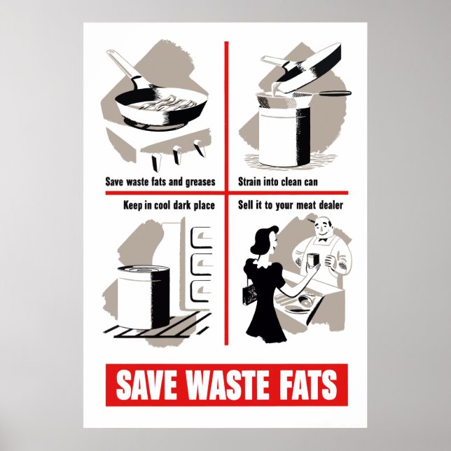Save Waste Fats Poster (Front)