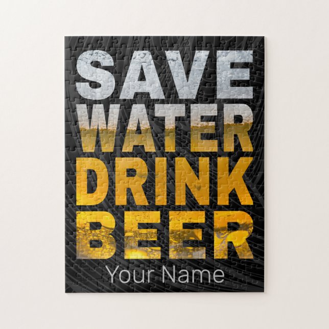 Save Water Drink Beer Saying For Bachelor Party Jigsaw Puzzle (Vertical)
