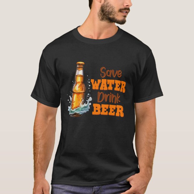 Save Water Drink Beer Vintage T-Shirt (Front)