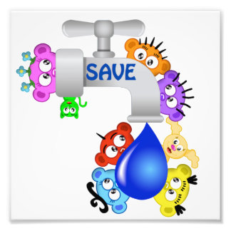 SAVE WATER- PLANET PEEK-A-BOO STYLE PHOTO PRINT