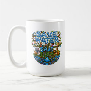 Save Water Save Life Environmental Conservation Coffee Mug