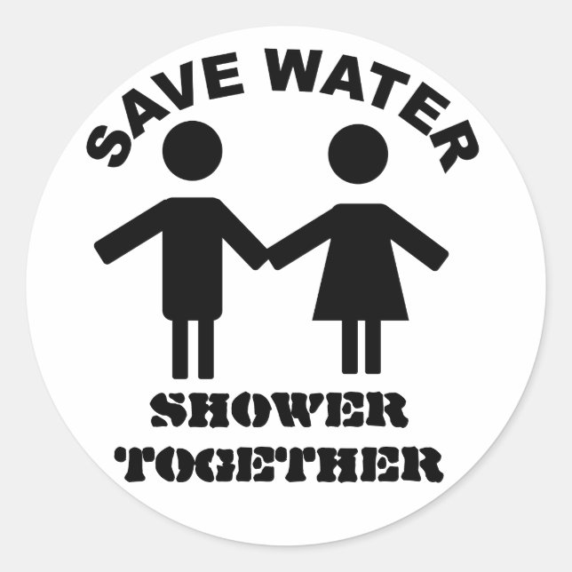 Save water shower together sticker (Front)