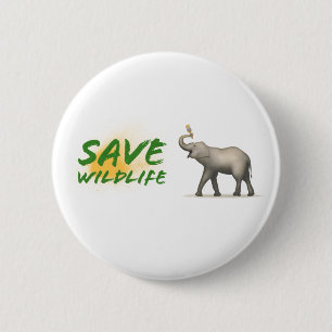 Save Wildlife, Mother Nature 2 Inch Round Button